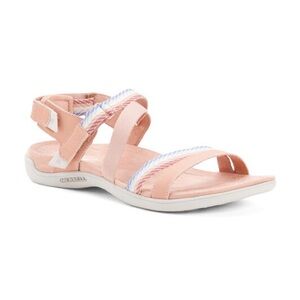 merrell district mindi womans slingback sandal pink blue stripe